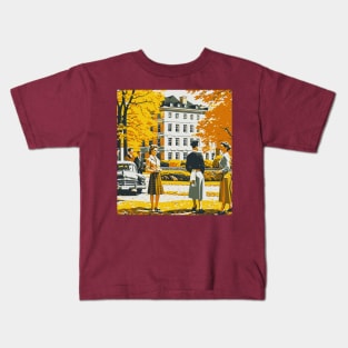 Mid-Century Campus in Autumn Kids T-Shirt